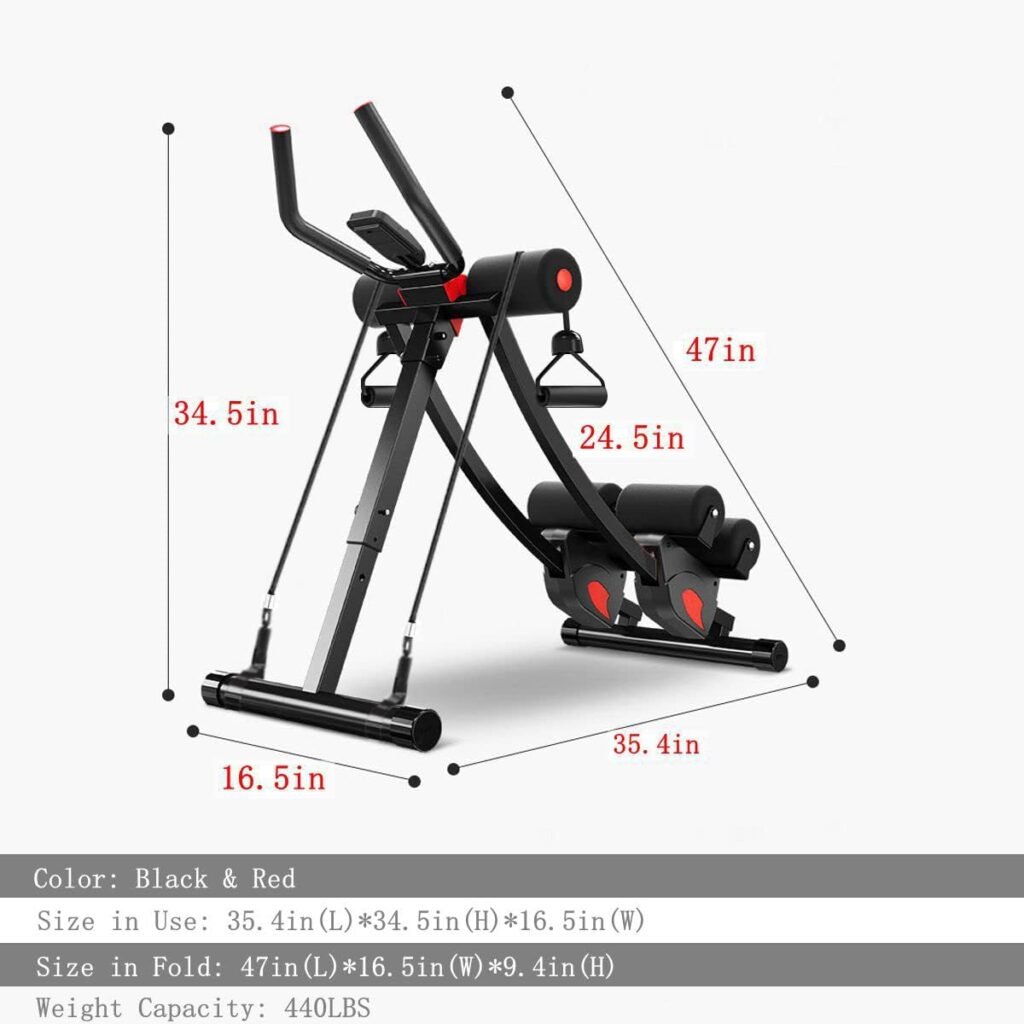 ab Machine, ab Workout Equipment for Home Gym, Height Adjustable ab Trainer, Foldable Fitness Equipment.