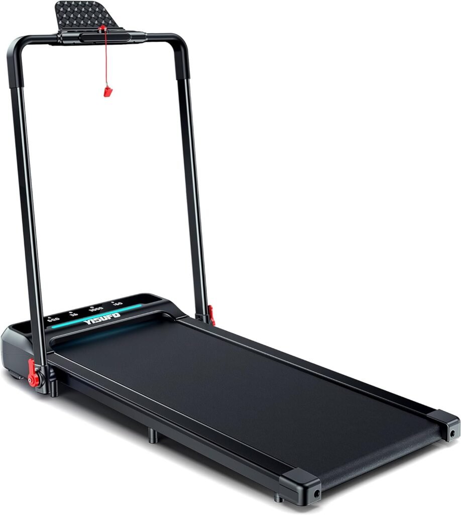 Folding Treadmills, 2 in 1 Under Desk Treadmill, 2.5HP Walking Pad, Running Machine for Home Office with Remote Control | LED Display | 0.6-7.6MPH | Free Installation