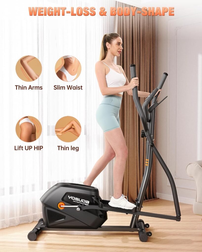 YOSUDA Elliptical Machine - Elliptical Machine for Home Use, Elliptical Cross Trainer with Hyper-Quiet Magnetic Drive System, 16 Resistance Levels, with LCD Monitor  Ipad Mount