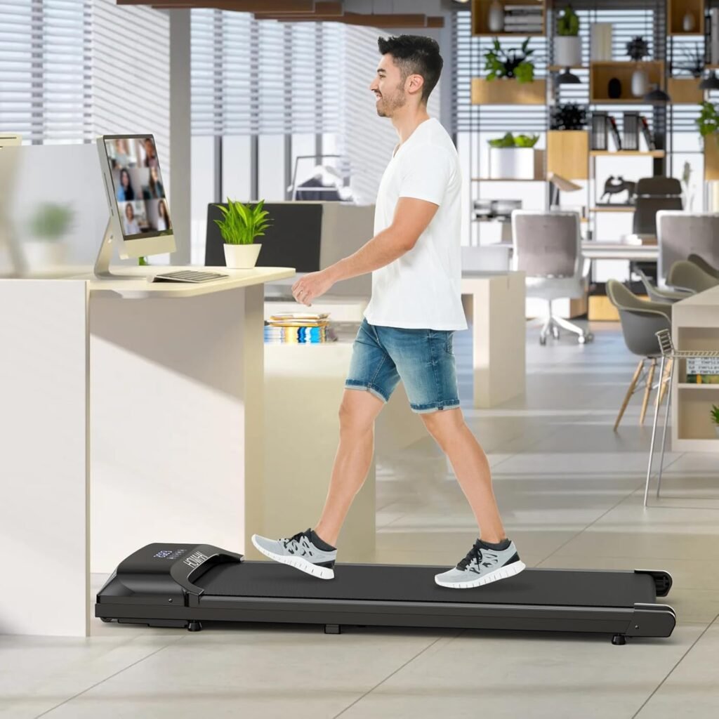 Walking Pad, Under Desk Treadmill, Portable Treadmill with Remote Control and LED Display, Running Machine for Home Office Use