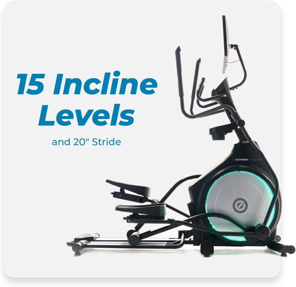 Echelon - Elliptical Exercise Machine | Work Out Equipment for Home Gym | ‎Magnetic Resistance Mechanism | 20 Stride with Single Rail Design | Pre-Programmed LCD Monitor | Convenient Tablet Holder